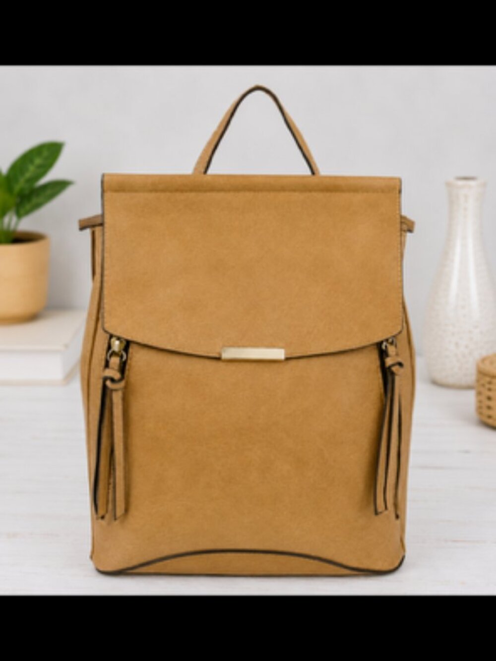 Convertible Vegan Leather Backpack Purse Crossbody Handbag NWT - Picture 1 of 3